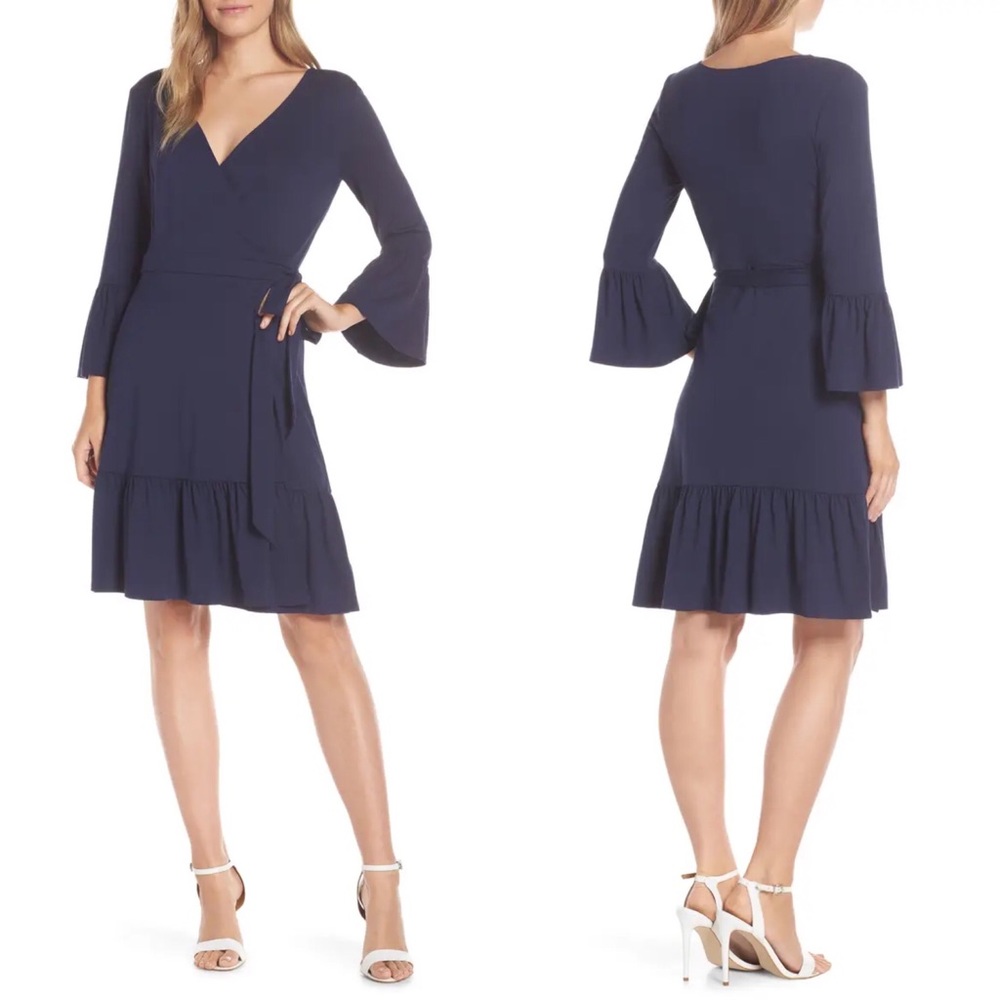 LILLY PULITZER Misha Wrap Dress Blue Size XXS NEW